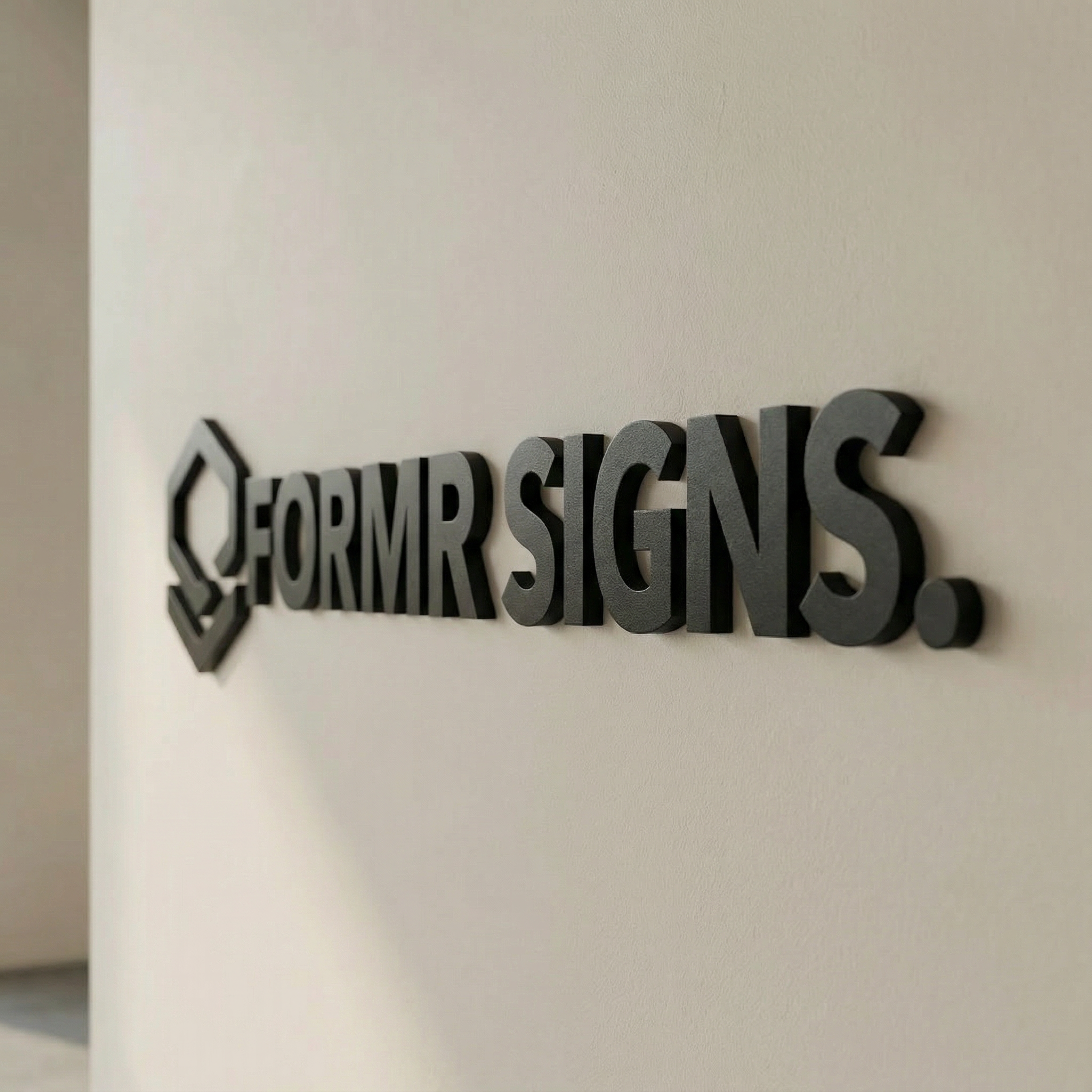 FORMR Wall Logo -Selbstklebendes 3D-Logo für Innenräume.