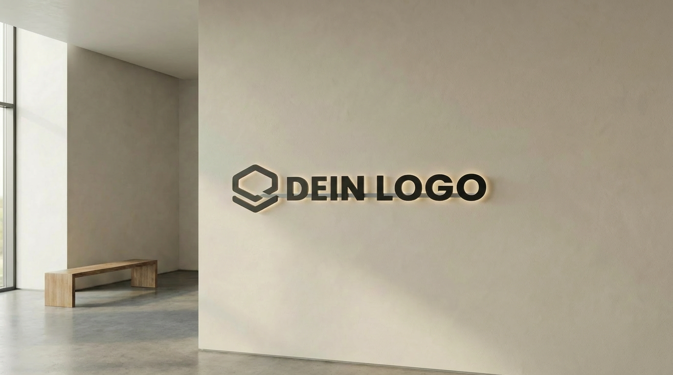 Hinterleuchtetes 3D-Logo