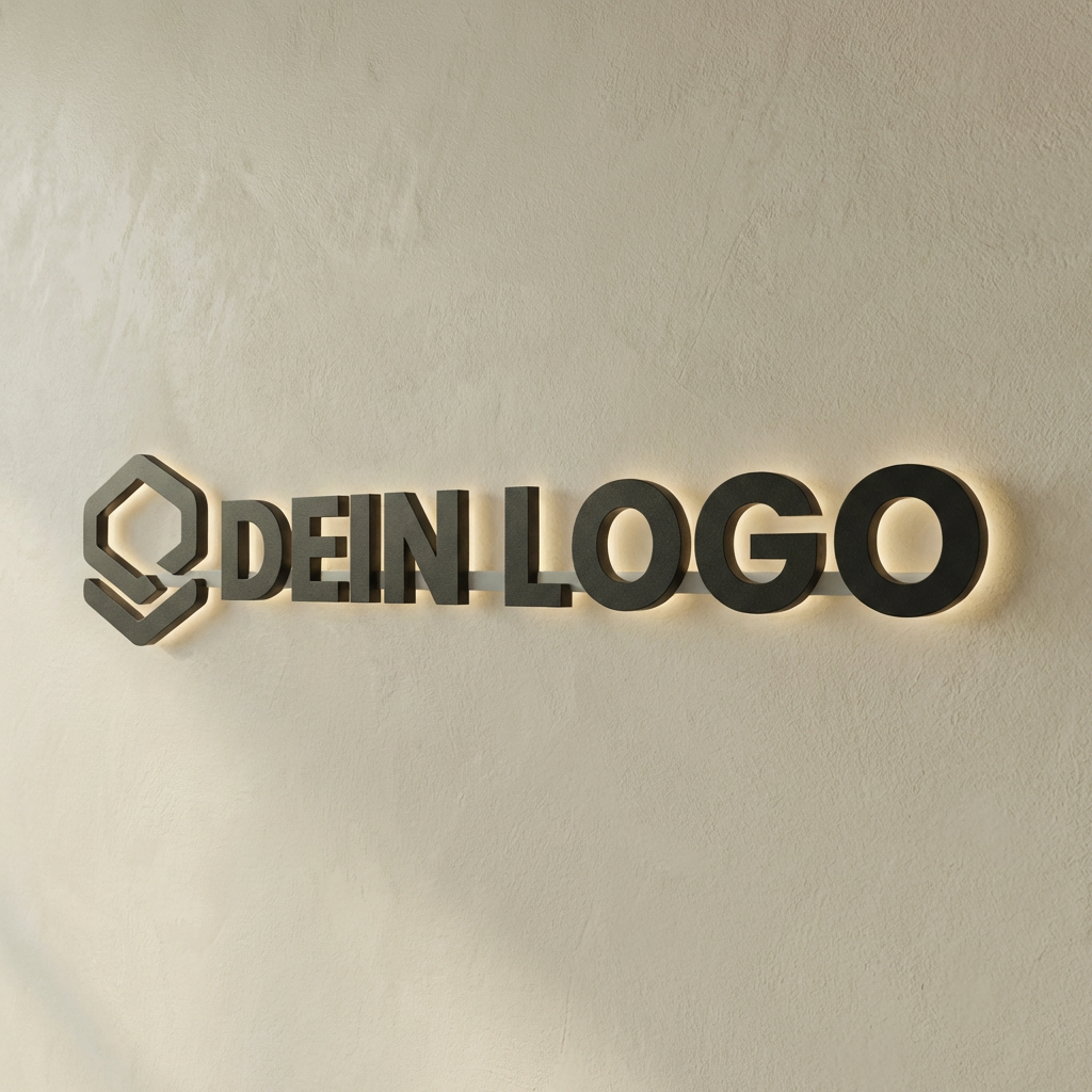 Hinterleuchtetes 3D-Logo